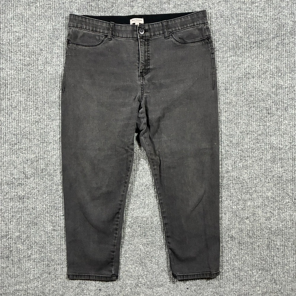 Juicy Couture Womens Skinny Jeans Size 14 Black Stretch Denim‎ Mid Rise